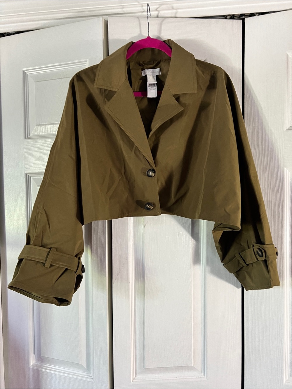 House of Harlow 1960 Olive Cropped Trench Jacket